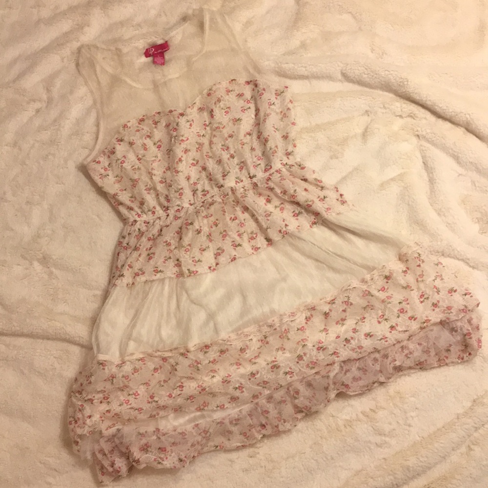 Lace cream and floral dress
